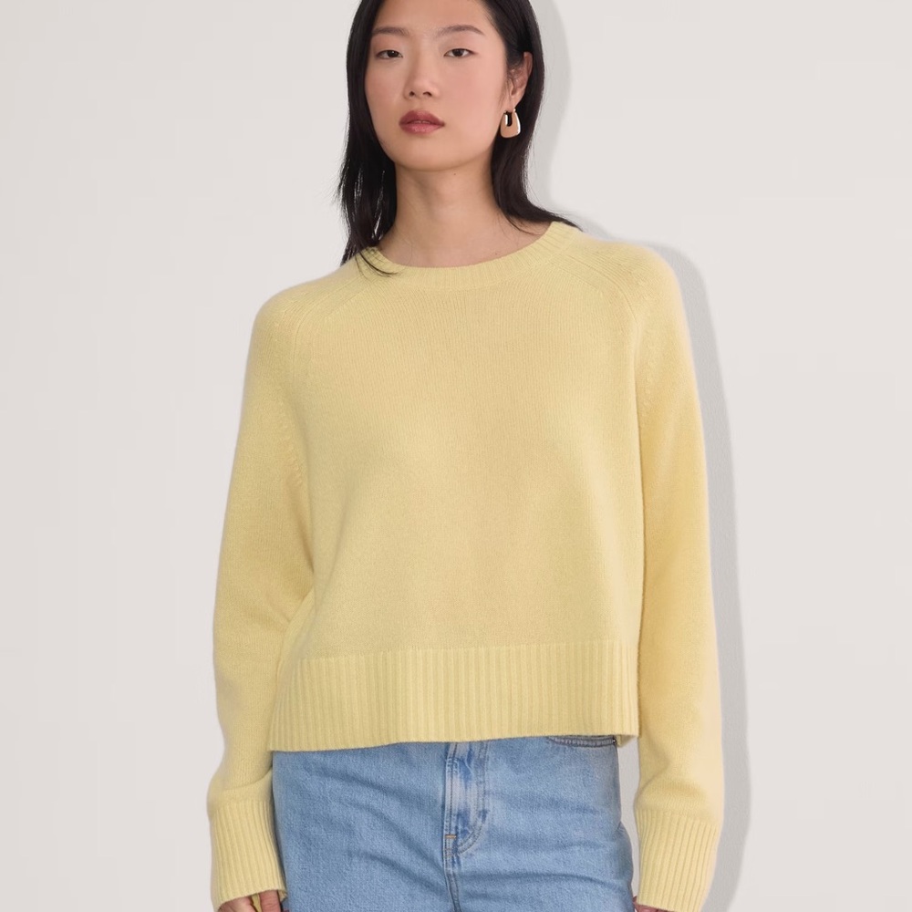 Everlane Yellow Crew Neck Sweater Boxy Crew cashmere